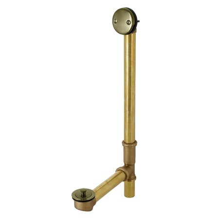 KINGSTON BRASS DLL3183 18" Tub Waste & Overflow W/ Lift & Lock Drain, 20 Gauge, Brass DLL3183